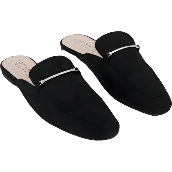 Journee Collection Ameena Black Slip-On Mules for Women US 8M - Picture 4 of 6